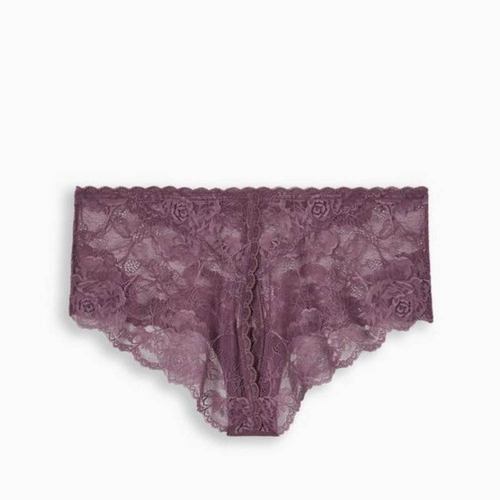 Torrid Sz 5 NWT Floral Lace Cheeky Panty With Open Back Slit